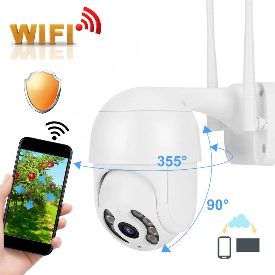 2in водонепроницаемая купольная мини камера PTZ 1080P WiFi 8 огней охранное наблюдение