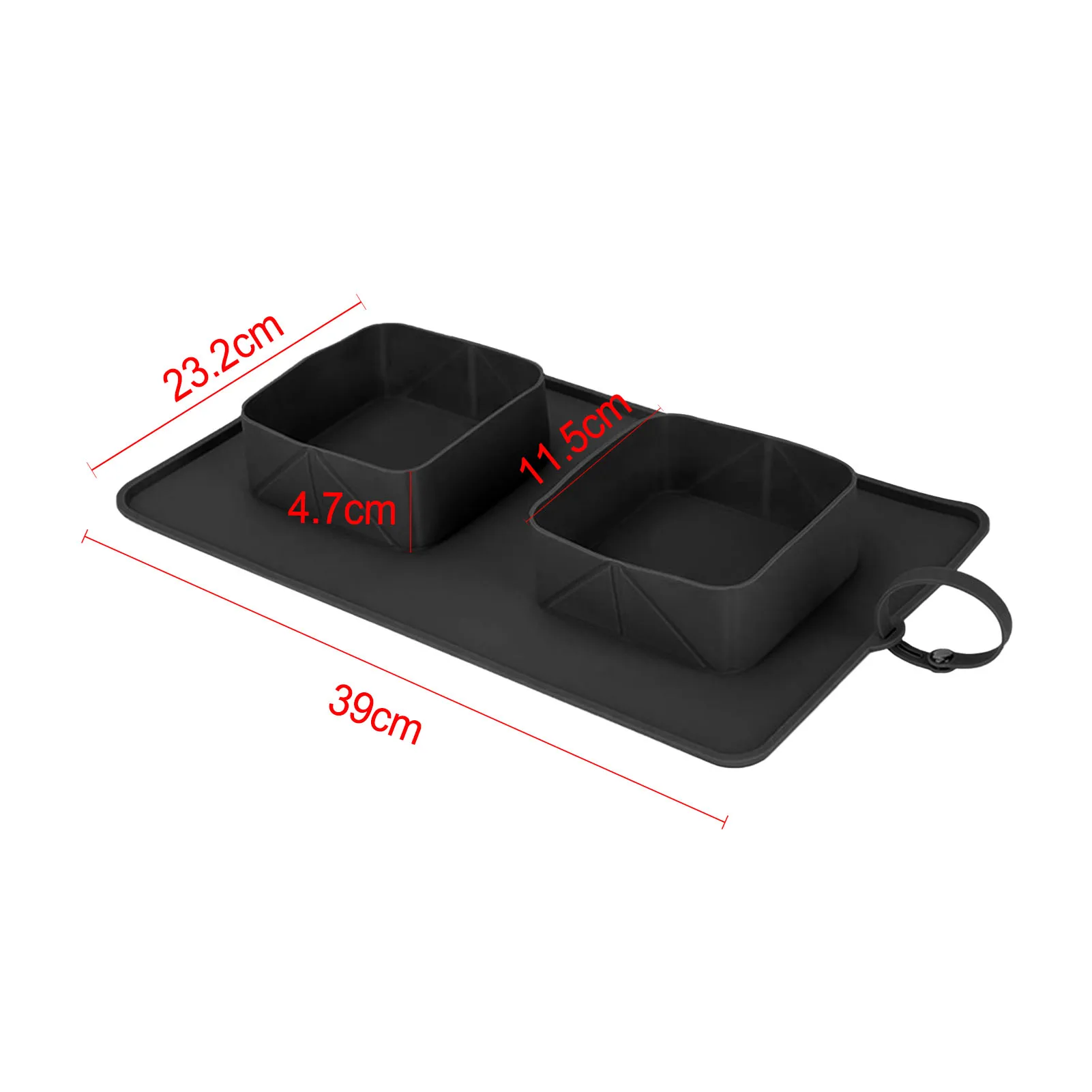 

Foldable Pet Dog Bowl Eco Firendly Silicone Pet Feeder Water Bowl with Placemat for Dog Cat Travel Portable Pet Double Bowls