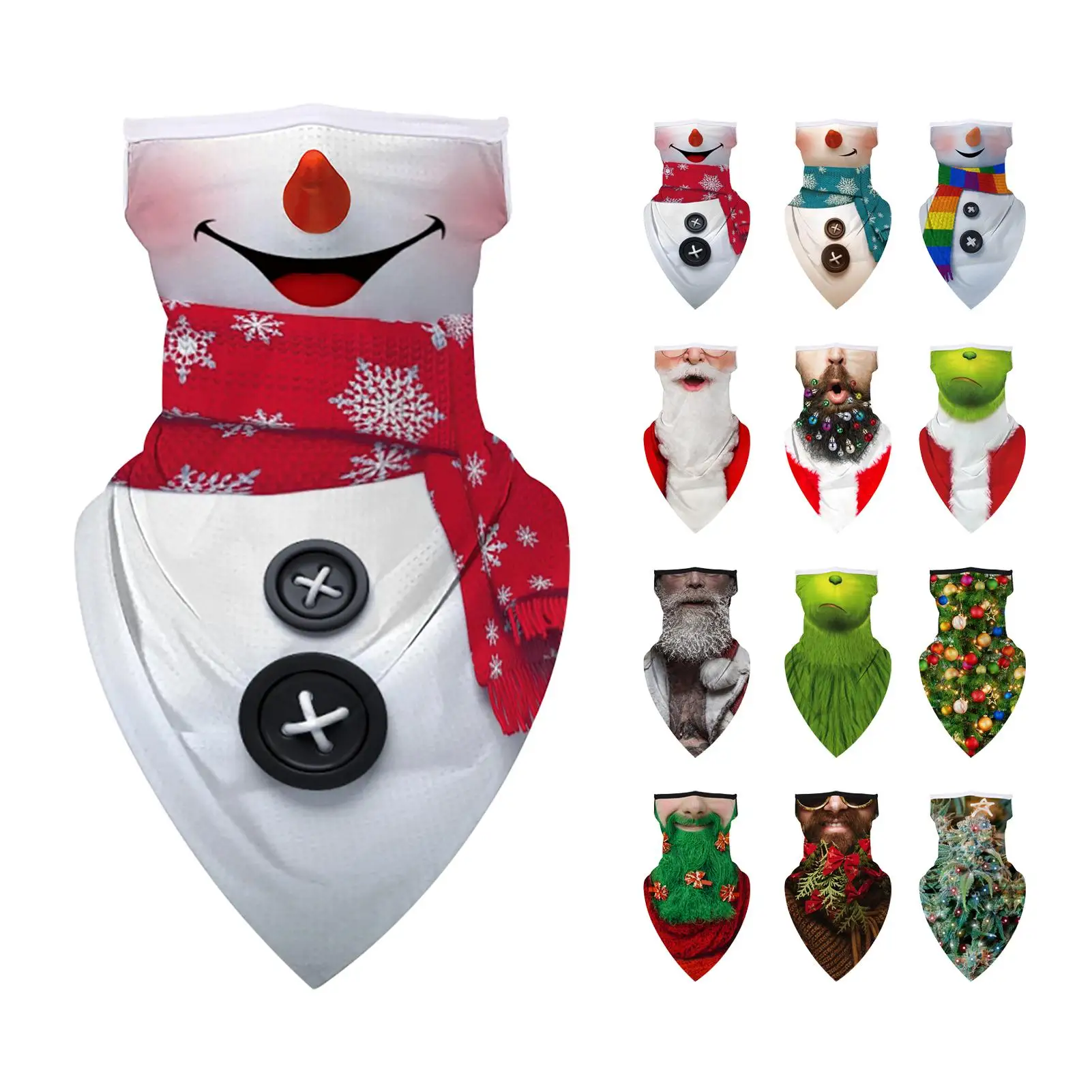 

Christmas Digital Print Multifunctional Face Cover Scarf Earloop Neck Gaiter