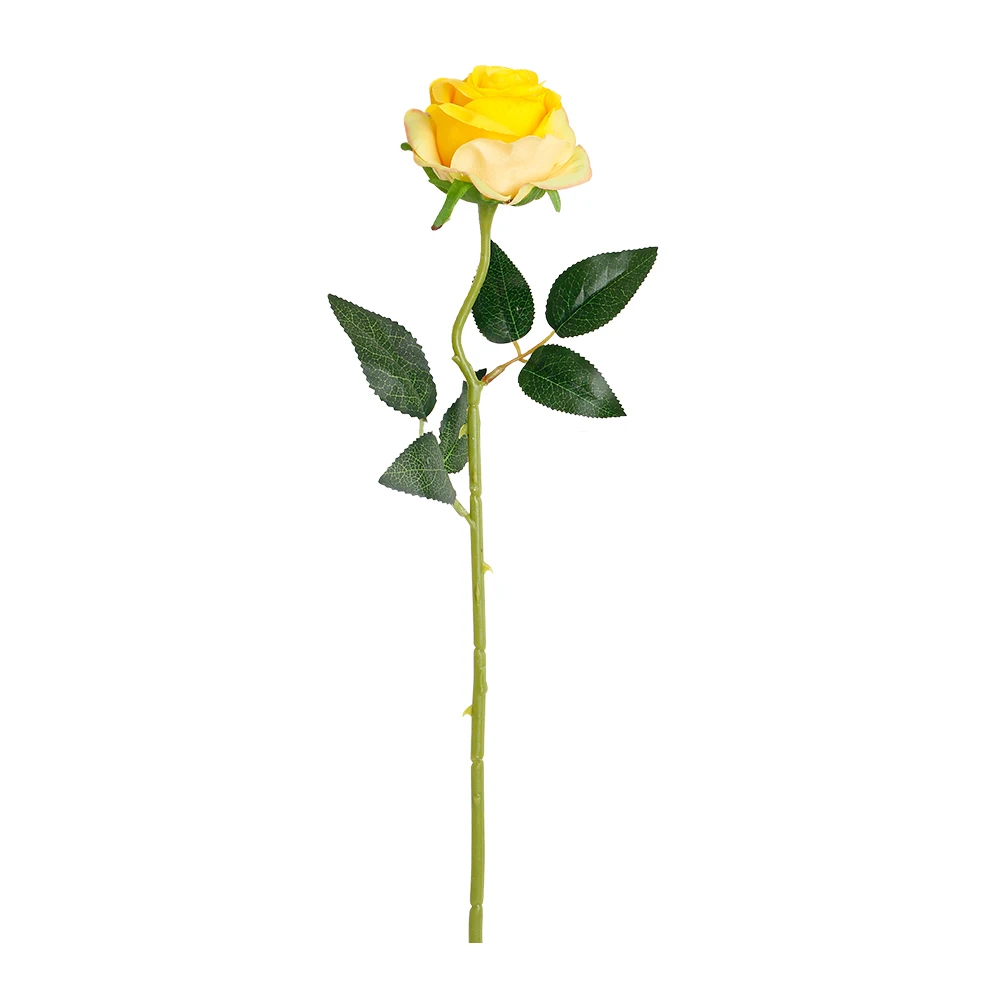 Yellow Erxiaobao Brand New Gradient Rose Artificial Flowers High Quality Fake Silk Wedding Flower for Home Living Room Decoration - Цвет: Yellow