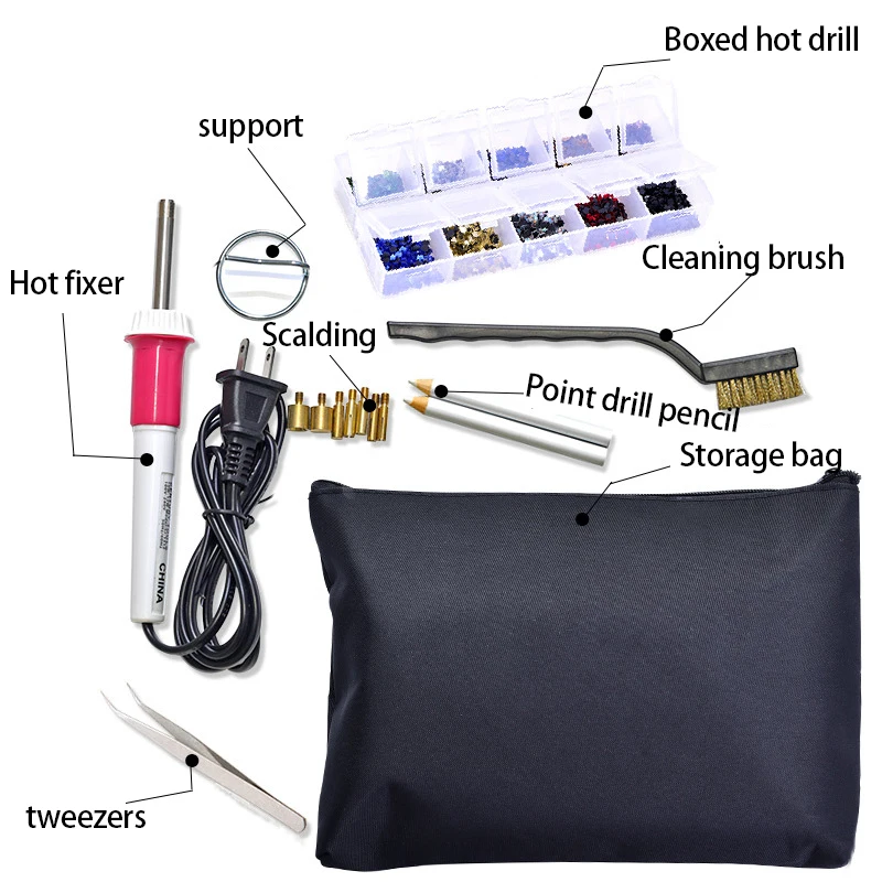 Горячая фиксация 2000 шт. красочные стразы горячей фиксации полный набор со