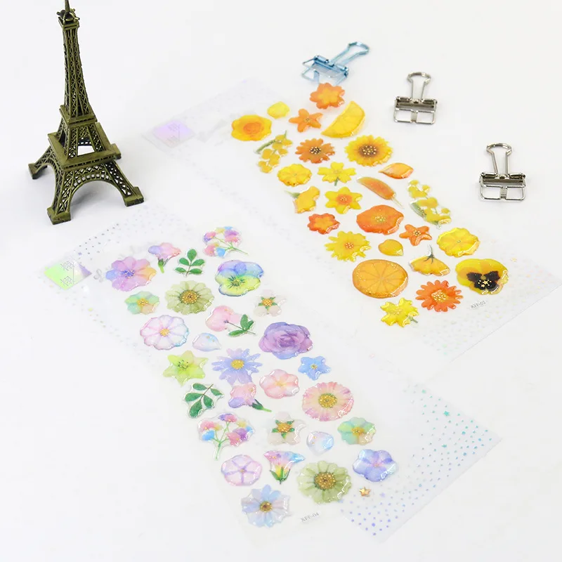 

Flower Dream Epoxy Crystal Bronzing Transparent Three-dimensional Decoration Hand Account Sticker Material Hand Account Sticker