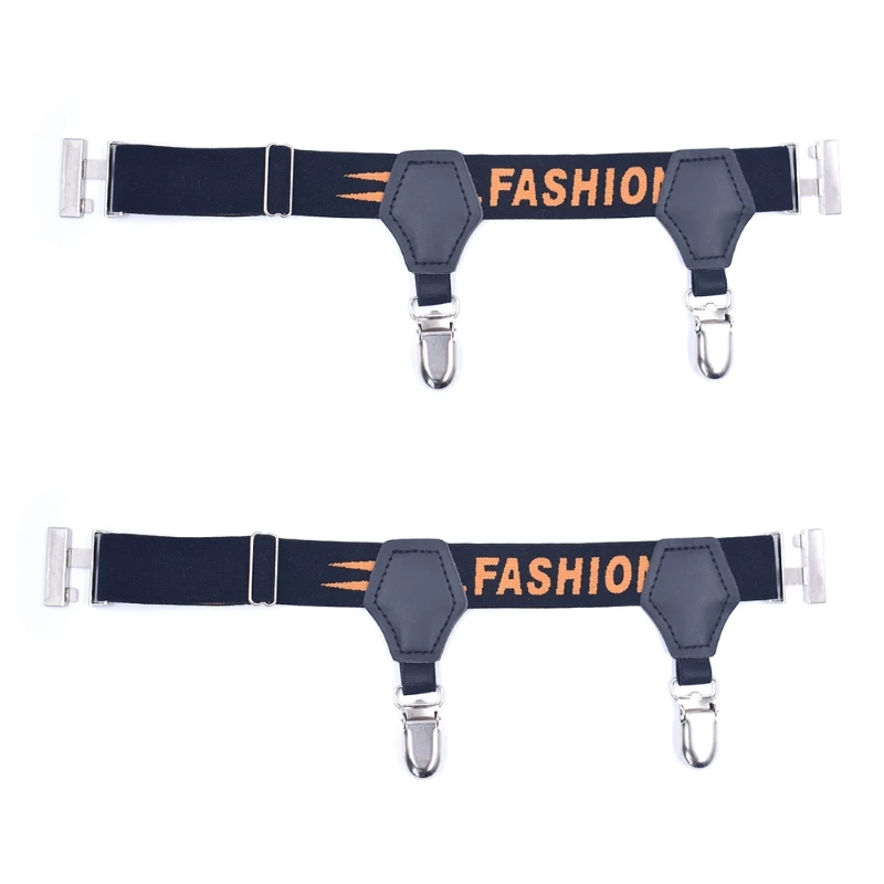 

Nylon Socks Suspenders Holder Letters Adjustable Non-Slip Gaiters Belt with Clip