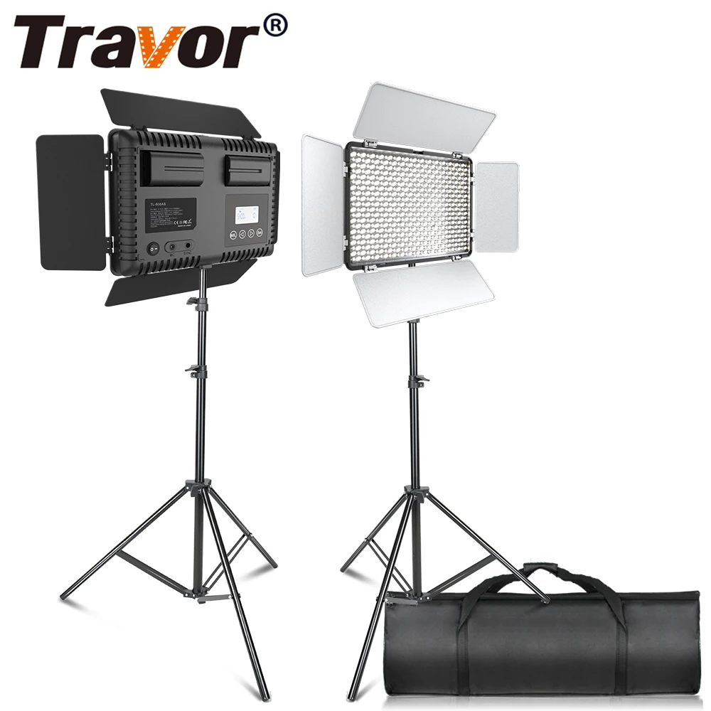 

Фотовспышка Travor TL-600AS 2 kit 3200k-5500k с цветовой температурой, фотовспышка cri95 с питанием от батареи, двухцветная СВЕТОДИОДНАЯ Лампа для видеокаме...