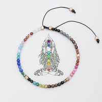 fashion yaga beads 7 chakra healing balance buddha bracelet for women and men lava adjustable yoga bracelet