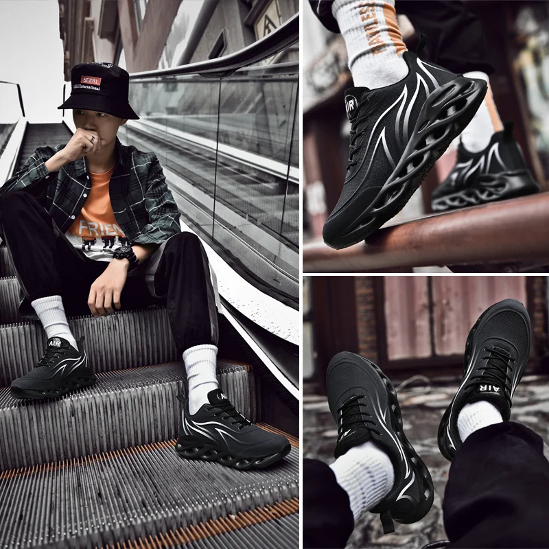 

2019 Men Running Shoes Breathable Outdoor Sports Shoes Lightweight Sneakers for Comfortable Athletic Training Footwear Increase7