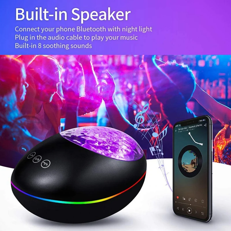 

GTBL Star Projector, Galaxy Projector Ocean Wave Ceiling Night Light, Changing Music Player Skylight Projector, Black