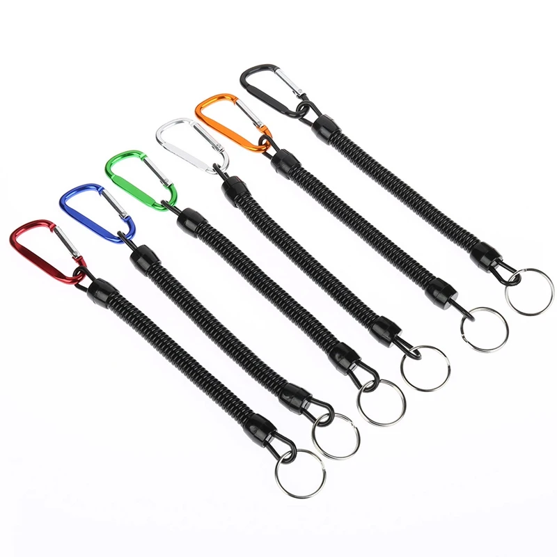 

1PCS Practical Retractable Plastic Elastic Rope Key Ring Security Gear Tools for Outdoor Camping Anti-lost Phone Spring Keychain