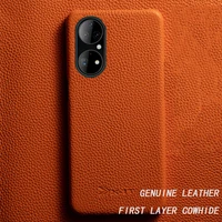 genuine cow leather phone case for huawei p50 p40 40pro p30 lite case for nova 6 6se 7pro nova 8 pro nova 9 pro case