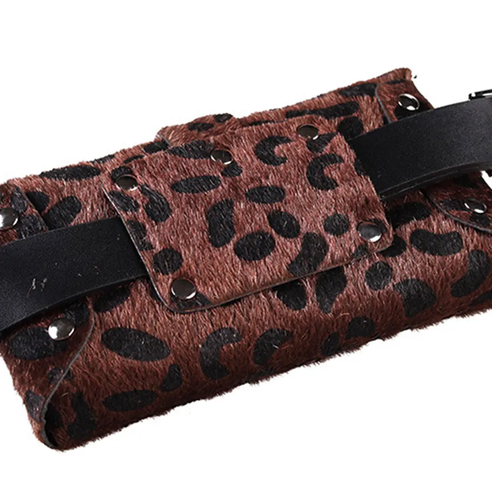 Женская поясная сумка с леопардовым принтом регулируемый ремень сумочка для