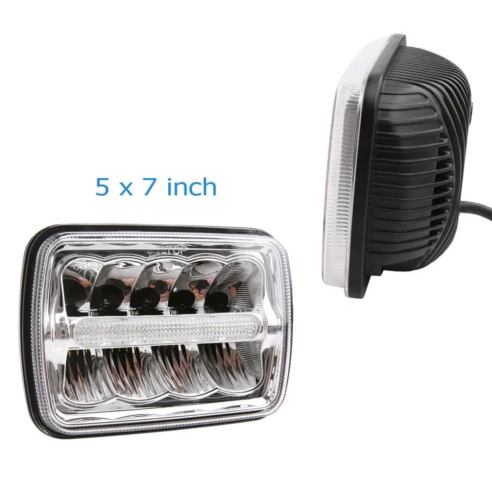 Хромированный проектор 7x6 светодиодный светильник HID лампы фары DRL Для Jeep Cherokee XJ