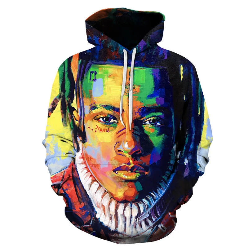 

Толстовка Rapper XXXTentacion с капюшоном для мужчин и женщин, Повседневная Уличная одежда в стиле хип-хоп, свитшоты с длинным рукавом для мальчиков ...