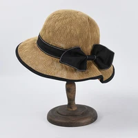 2021 new summer straw hat women bow multicolor beach hat sun hat foldable sun block uv protection panama hat bone chapeu hats