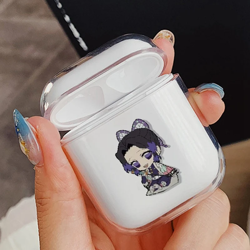 

Demon Slayer Headphone Case For Airpods 1 2 Case Kimetsu No Yaiba Anime Pattern Bluetooth-compatible Earphone Protective Cover
