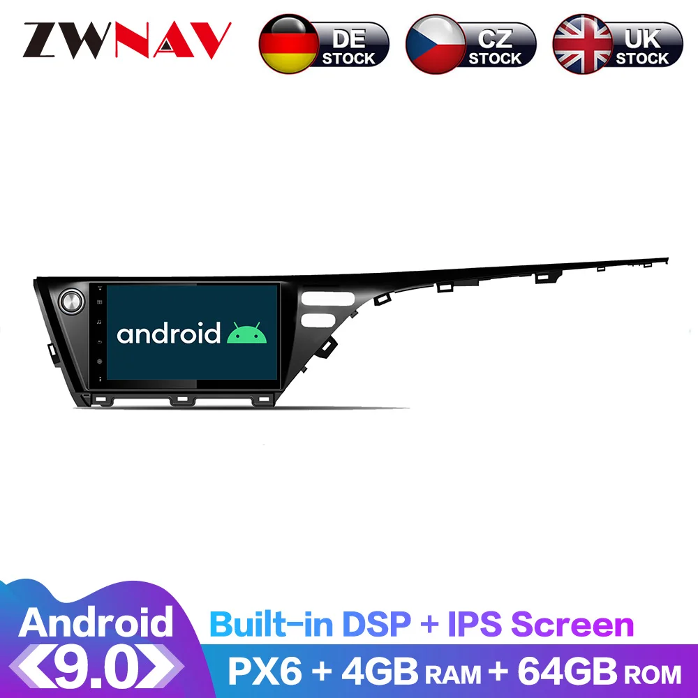Android 10 IPS экран PX6 DSP для Toyota Camry 2017 2018 2019 2020 без автомобильного DVD плеера GPS