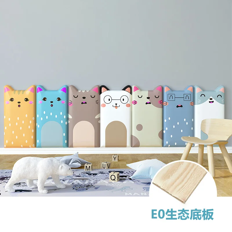 

Children's Wall Stickers Cat Cartoon Wallpaper Bedside Background Wall Tatami Wall Surrounding Bed Surrounding Soft Bag Sticker