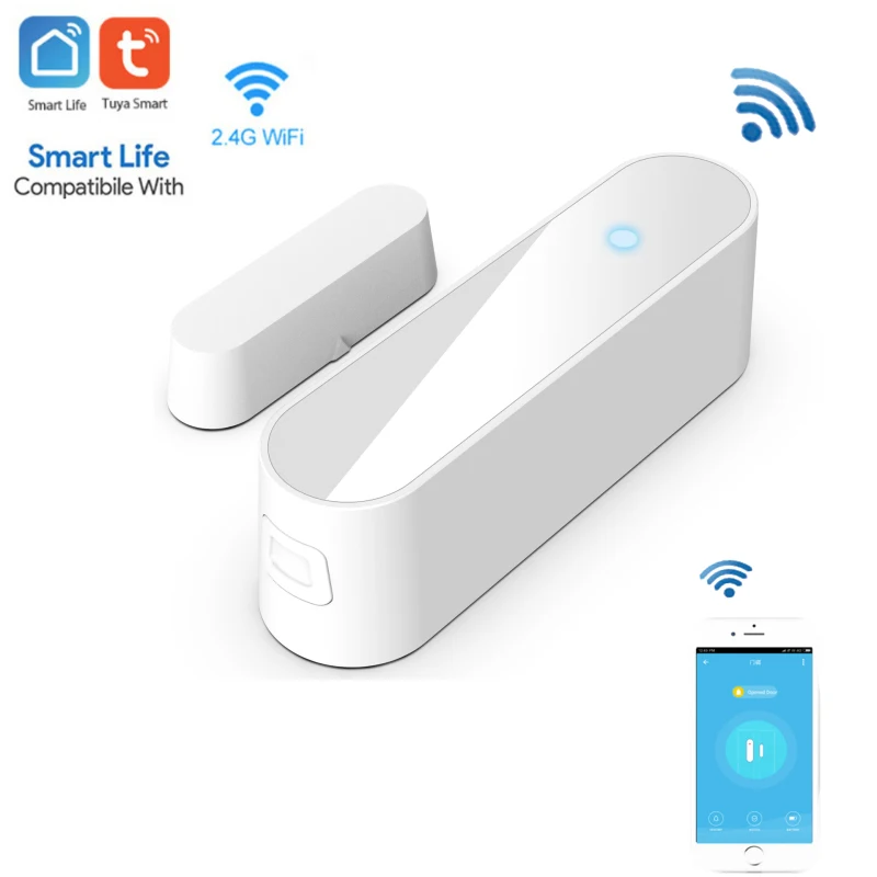 Tuya WiFi датчик для двери домашний дверной звонок Обнаружение открывания/Закрытые