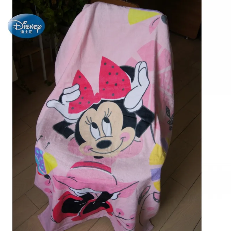 Милое розовое банное полотенце с Минни Маус disney, хлопок, для девушек, женщин, летнее пляжное полотенце, полотенце для бассейна 70x140 см