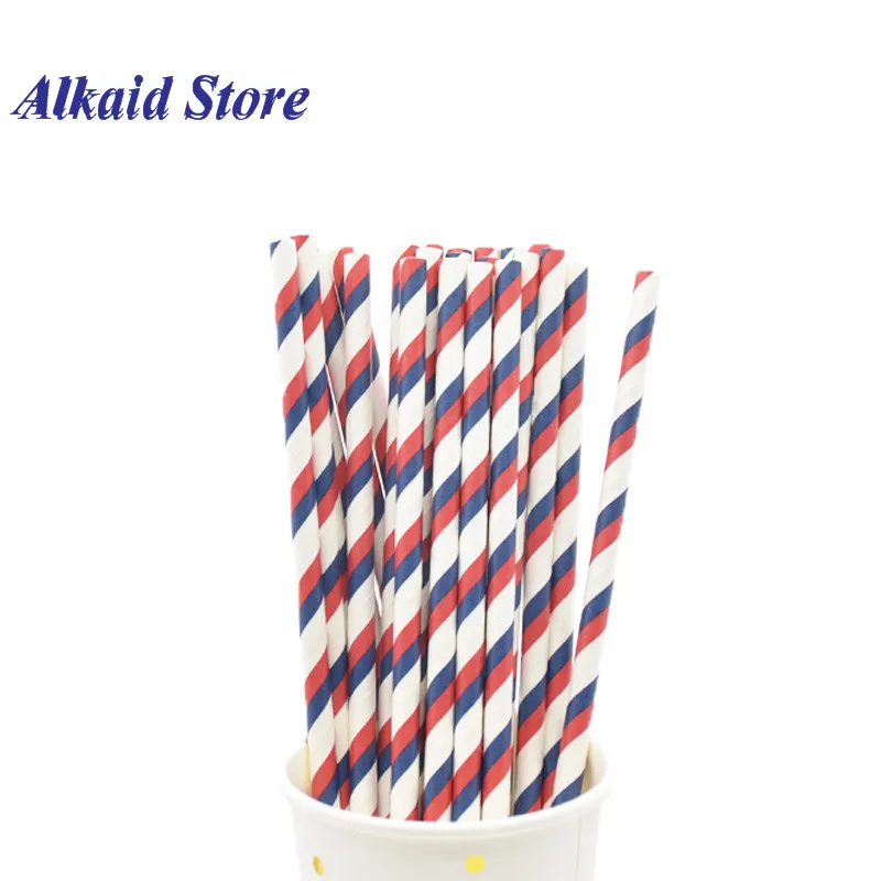 25pcs straws Мультяшные синие пиратские бумажные тарелки и стаканы, одноразовые столовые приборы, принадлежности для дня рождения, украшения для свадьбы, для детского праздника - Цвет: 25pcs straws