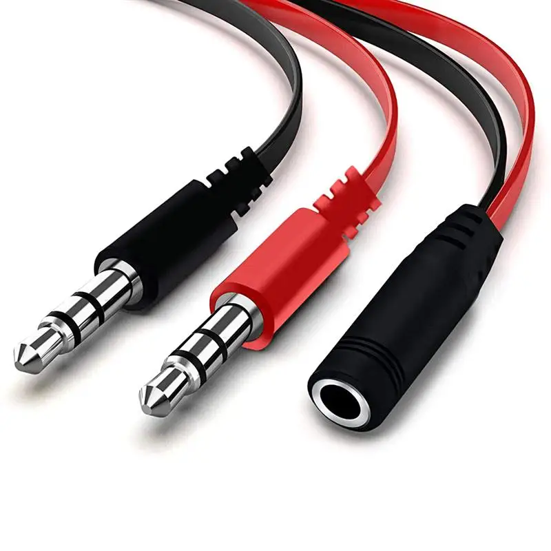 Разветвитель для наушников адаптер аудиоразъем 3 5 мм мама на 2 штекера микрофон