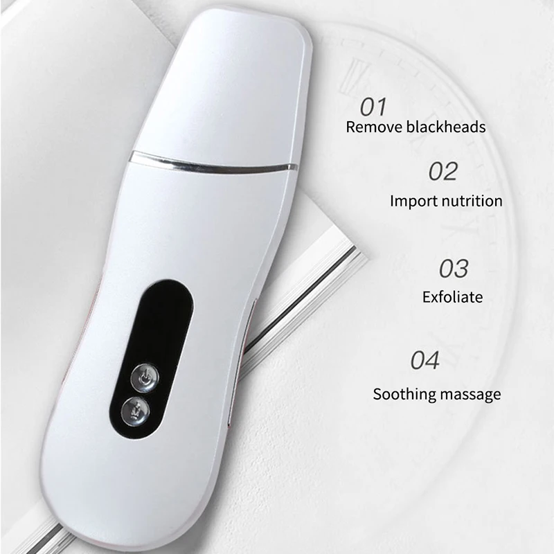 Ультразвуковой скруббер для кожи вибрационная очистка пор удаление грязи