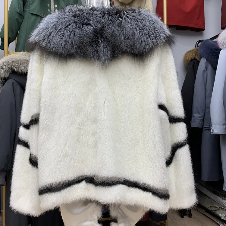 Real natural mink whole mink fur female short female mink young fox fur coat jacket