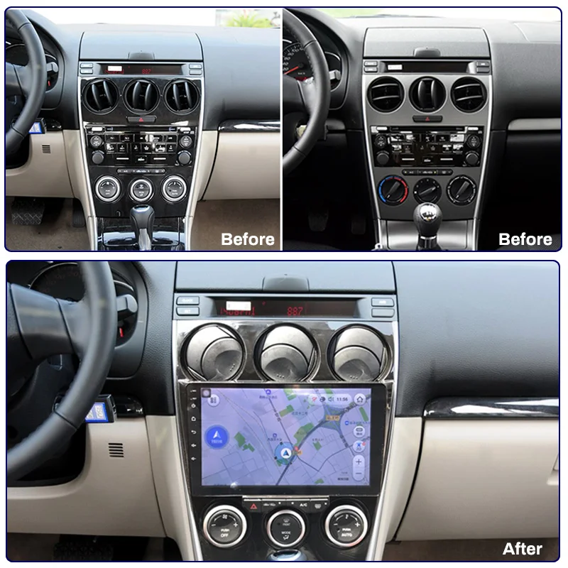 Android 8,1 Автомобильный GPS; Мультимедийный проигрыватель для старая Mazda 6 2002-2008 поддержка управления рулем OBD2 Carplay DVR