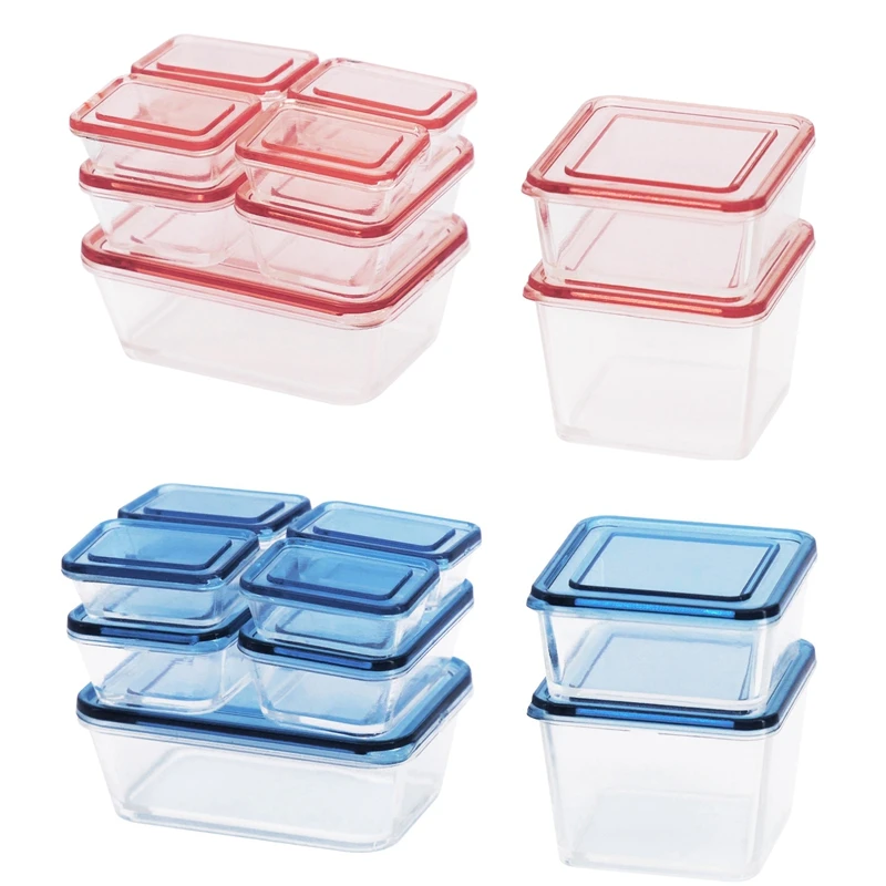 

Набор из 2 мини-моделей игрушечного кукольного домика 1:6 и 1:12, мини-контейнер из 9 предметов, аксессуары для кукольного домика (голубой и розо...