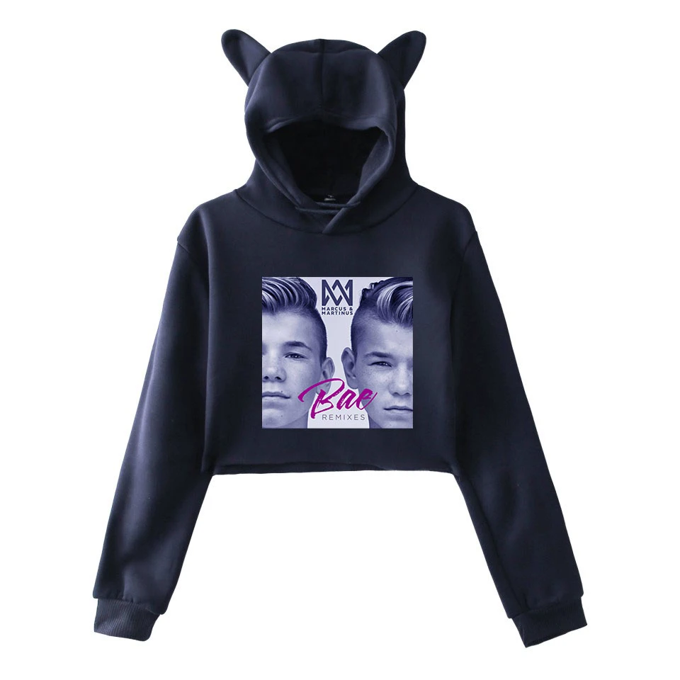 2019 New singer Marcus and Martinus Cat Ear Sweatshirt Ouewear Casual Women Favorite Twin combination Cute | Женская одежда