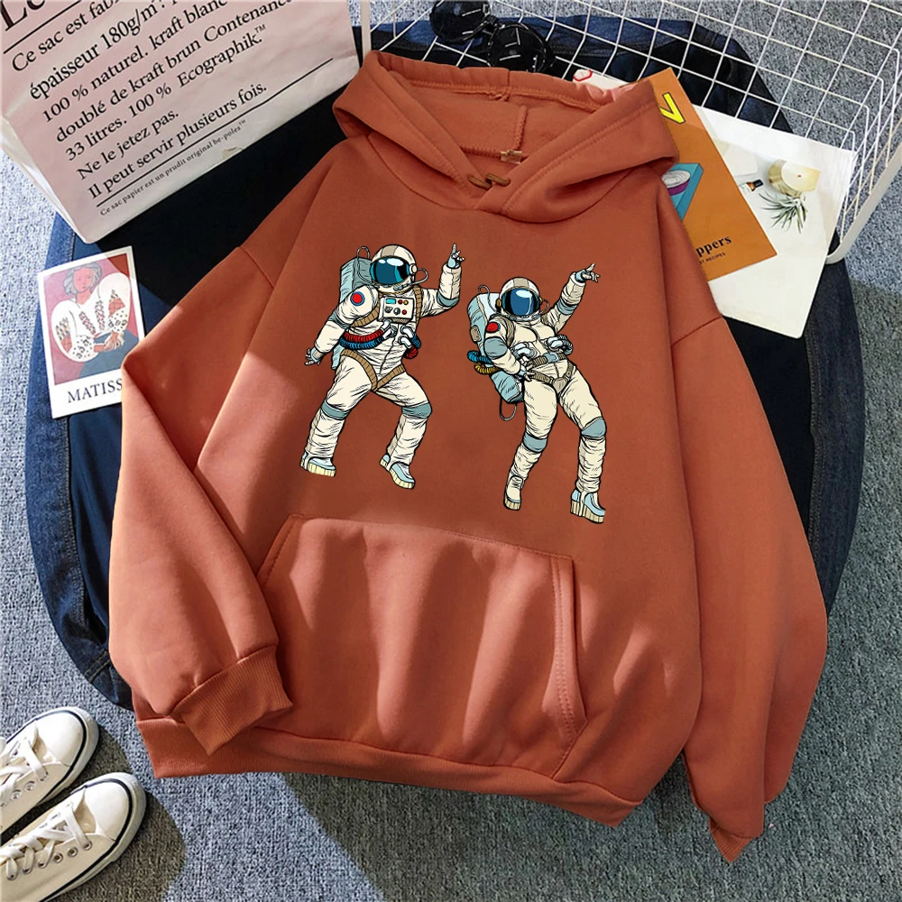 

Dancing Astronaut Printing Female Hoodie Retro S-XXL Hoodies Fashion Casual Clothes Autumn O-Neck Sweatshirt Womans
