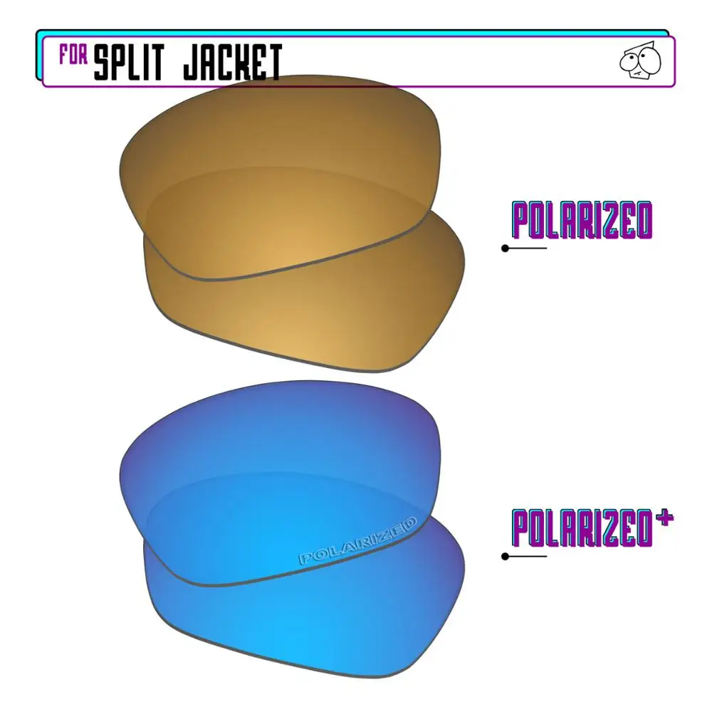 

Ezreзаменить поляризованные Сменные линзы для-Окли Сплит солнечные очки к куртке-BlueP Plus-GunmetalP