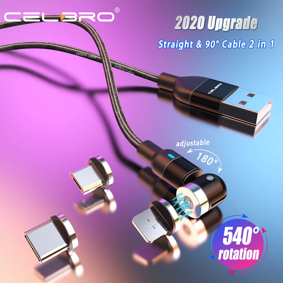 Двойной Магнитный кабель с поворотом на 360 ° Usb типа C Usbc Micro магнитный телефонный