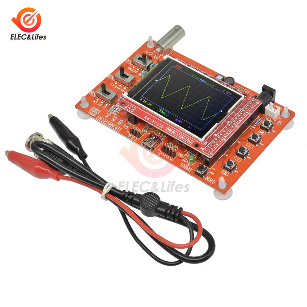 Мини-портативный цифровой осциллограф DIY Kit ARM Cortex-M3 12 бит TFT осциллограф 10:1 зонд тестовый зажим DIY акриловый чехол