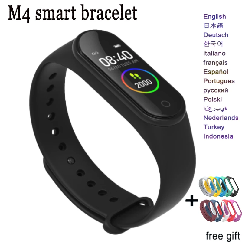 Smart Fitness Bracelet M4 Tracker Waterproof Pedometer Blood Pressure Watch Support Multi-Languauge Wristband For Men Women Kids