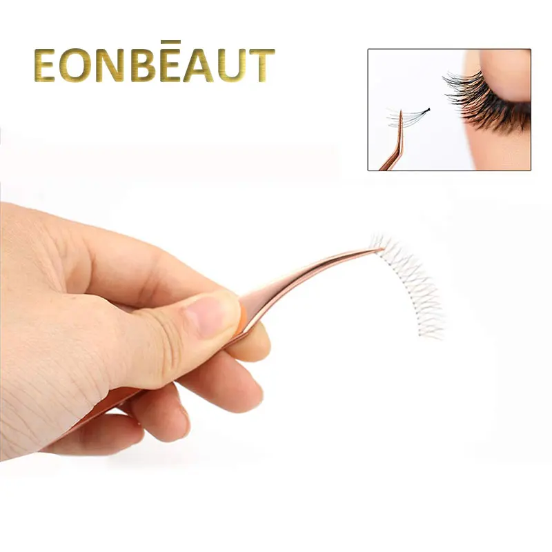 

2 PCS Dolphin-shaped and Curved Tip Tweezers Nipper for Eyelash Extensions, Stainless Steel Tweezers Precision Set Professional