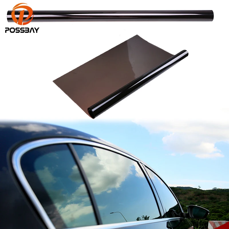 

POSSBAY 50*300cm VLT 15% Car Window Anti-uv Tint Film Tinting Roll UV Protect Auto Side Window Black Membrane Glass Stickers