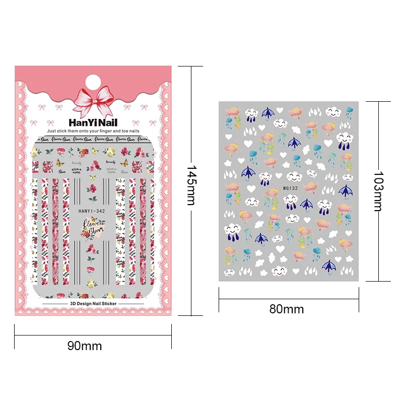3D наклейки для ногтей смешанные узоры цветные переводные самоклеющиеся идея