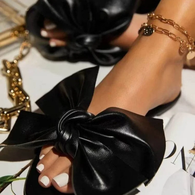 

Women Sandals Summer Open Toe Shoes Woman Foam Beach Bow Sandals Women Shoes Flat Plus Size 43 Sandalias MujerAdult