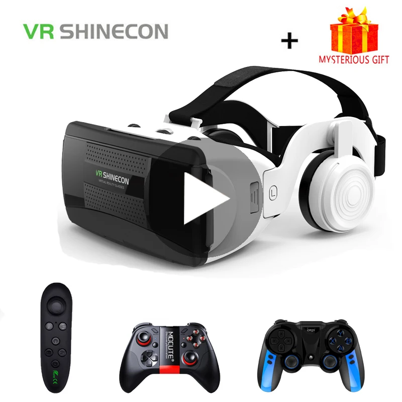 VR Shinecon 3D очки виртуальная реальность гарнитура для iPhone Android смартфона шлем