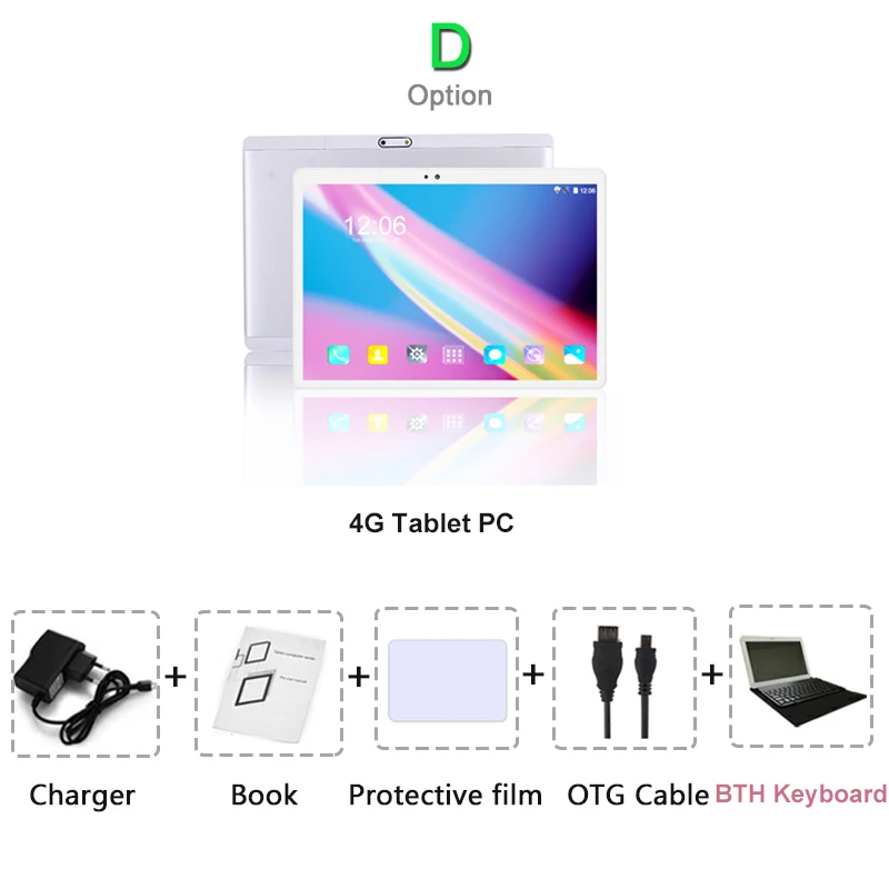 Комплект 4 Новинка, 10 дюймов, планшет, компьютер, 10 core 1920*1200 ips Android 8,0 Оперативная память 6 ГБ Встроенная память 64GB 4G телефон планшеты 2,4G/5G WI-FI Bluetooth gps MT6797 - Комплект: Комплект 4