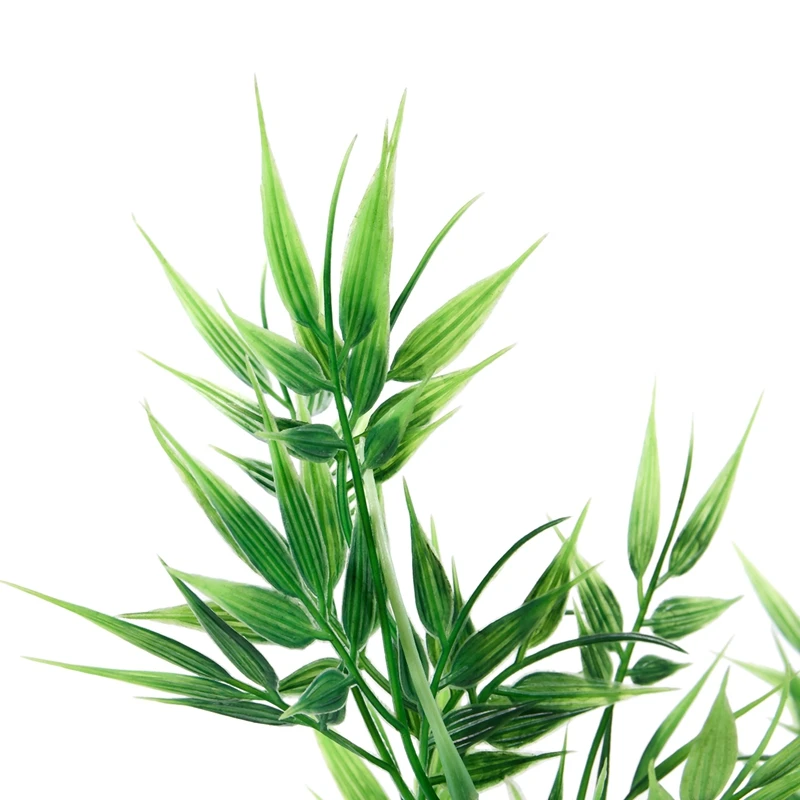 Зеленая бамбуковая декоративная искусственная трава в форме листьев для