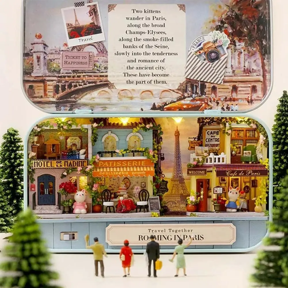 

DIY 3D дом ручной работы забавная коробка кинотеатр миниатюрная сборка подарочные наборы коробка игрушки милые кукольные домики D5I6