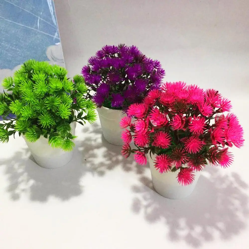 

Artificial flower potted desktop fake plant bonsai plastic fake flower potted home garden decoration supplies