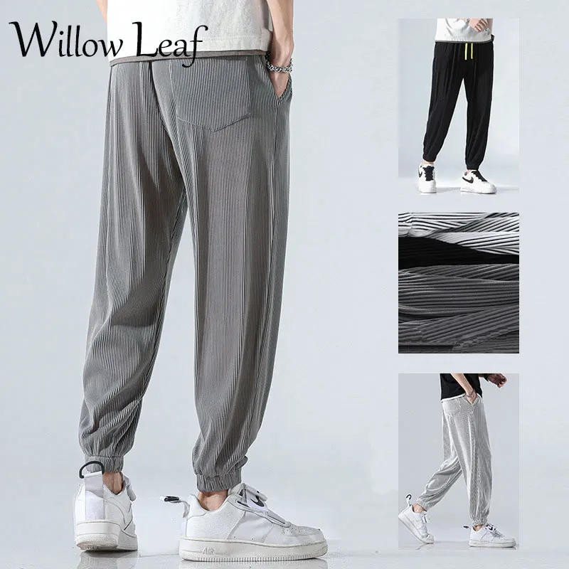 

Мужские летние спортивные брюки с рисунком ивового листа