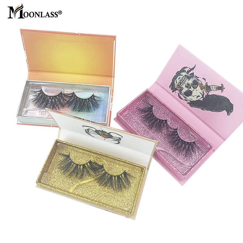

Eyelash Packaging Box Bulk Wholesale 25mm Lashes Custom 3D Mink Lashes Boxes Packaging Makeup Halloween Beauty Eyelashes Case