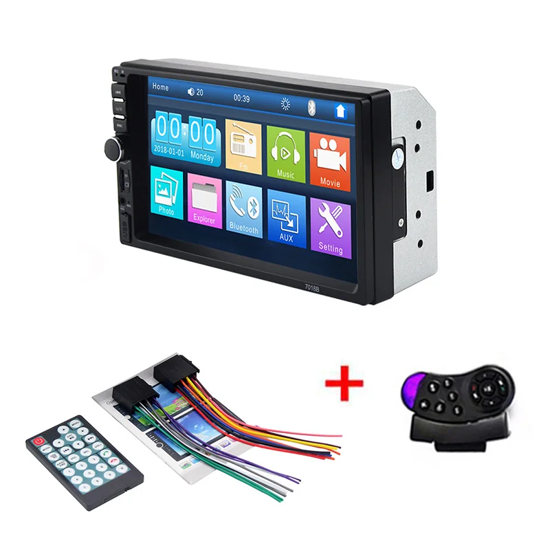 with control Автомагнитола 2 Din Mp5 плеер Bluetooth Handsfree сенсорный экран авто радио обратное изображение поддержка камеры заднего вида Mirrorlink 7018b - Цвет: with control