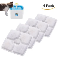 4pcsset pet activated carbon square filter water fountain filter dog cat automatic spring drinker feeder filter