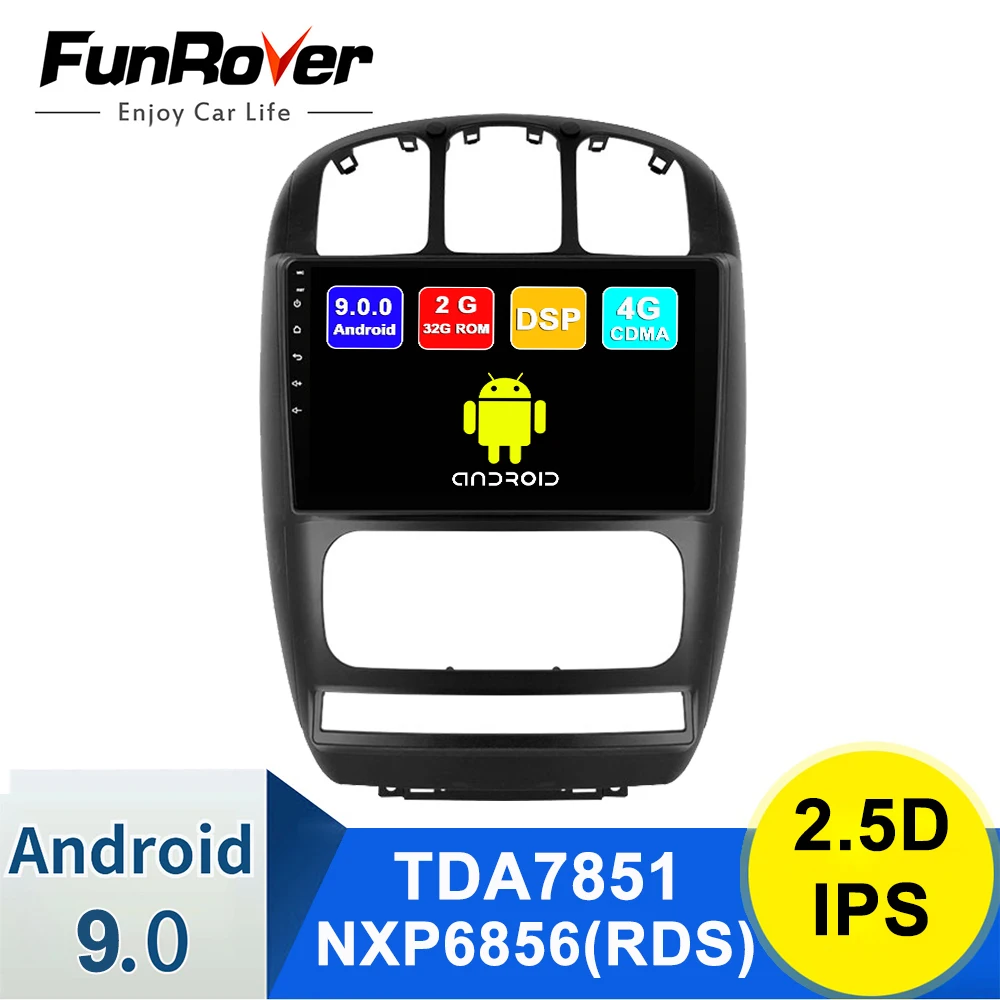 Funrover IPS Android 9 0 автомобильный Радио мультимедийный видео плеер навигация GPS стерео