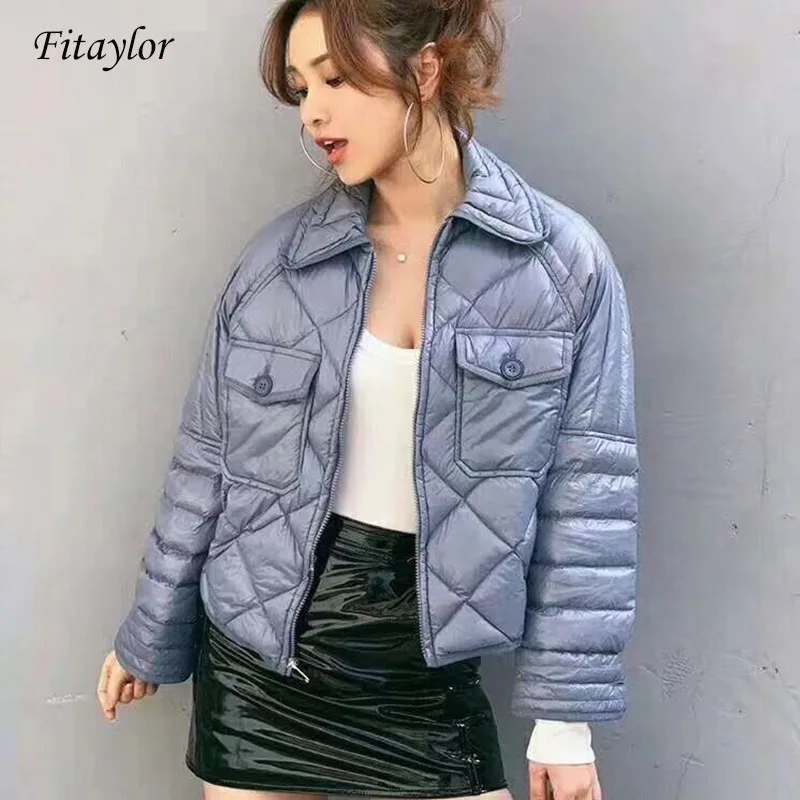 Fitaylor новинка зимний пуховик на утином пуху Женский Короткий Ультра светильник