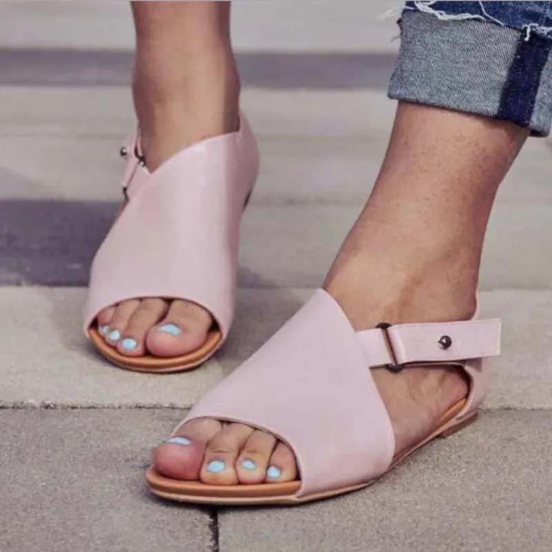 

Beach Flat Buckle Gladiator Summer Ladies Fashion Open Toe Women Outdoor Sandals Rome Shoes Female Casual Peep Toe Sandalias